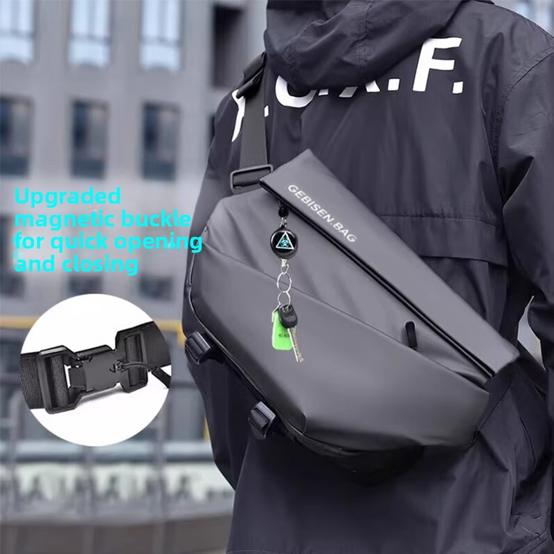 Cycling For Commute - Tas Selempang Pria dengan Gesper Magnetik,